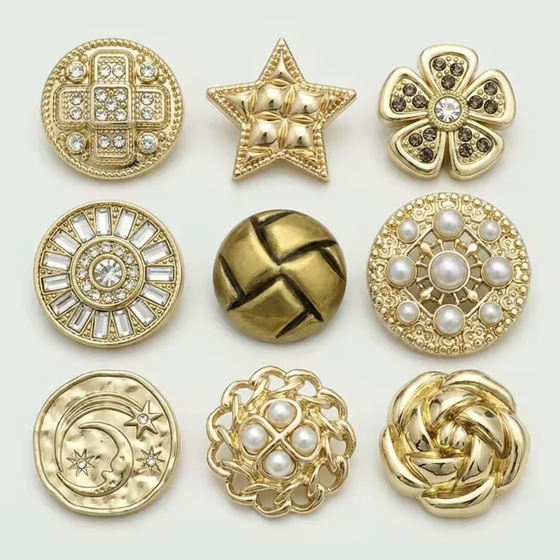 gold fashion statement buttons for designer outerwear