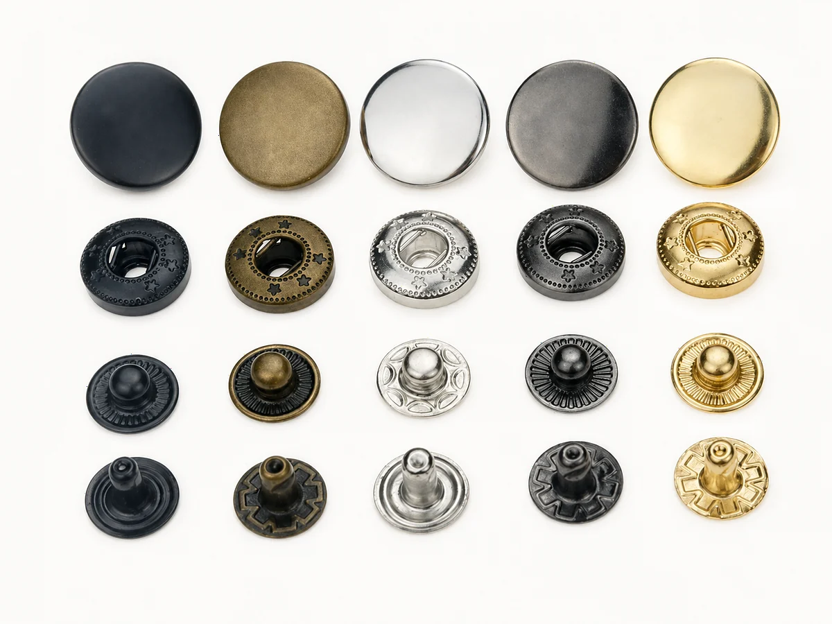 decorative metal snap finish range in black antique brass silver gunmetal and gold